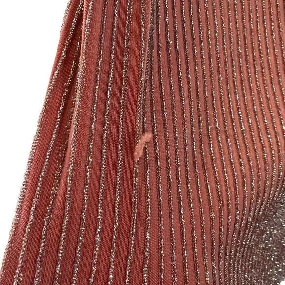 Windsor Metallic Striped Bodycon Dress Size Medium Sleeveless Midi Cocktail - Picture 5 of 10